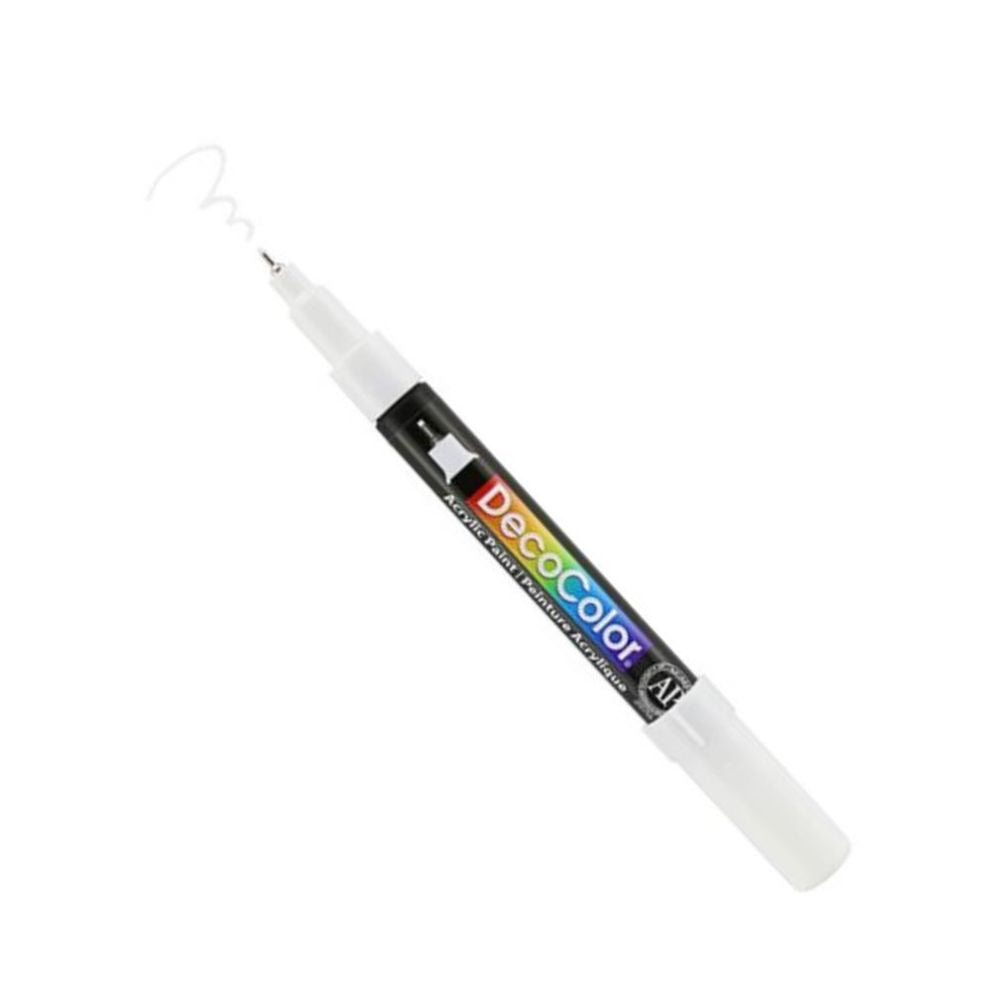 Marvy Uchida DecoColor Acrylic Extra Fine Tip Markers, Color Black, White, Gold, and Silver