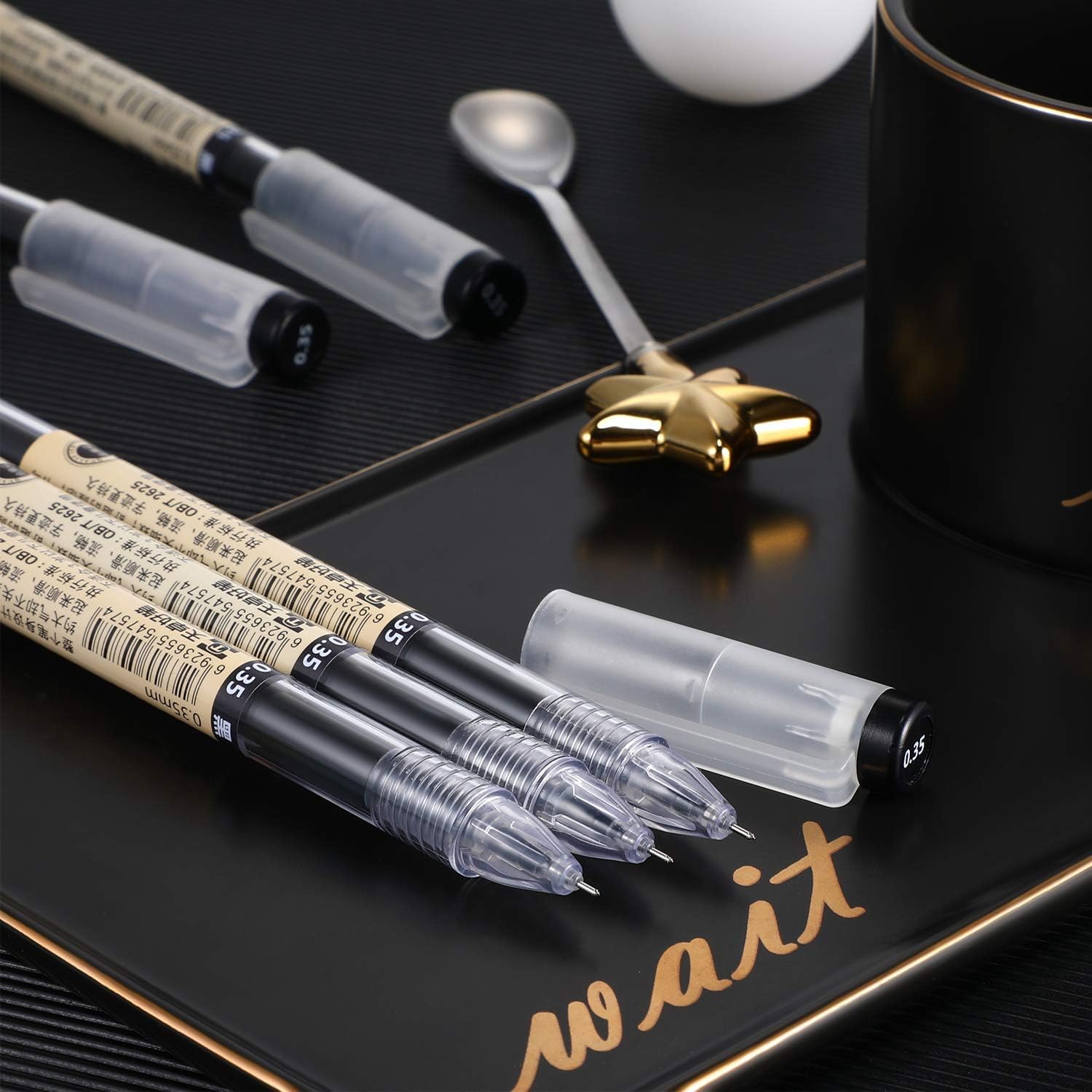 Liiquid Ink Pen Liquid Ink Rolling Ball Stick Pens, Extra Fine Point (0.5mm) Rollerbal ...