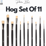 Like it Artists’ Mix Hog White Brush Set Of 11, Long Handle 11” Matte