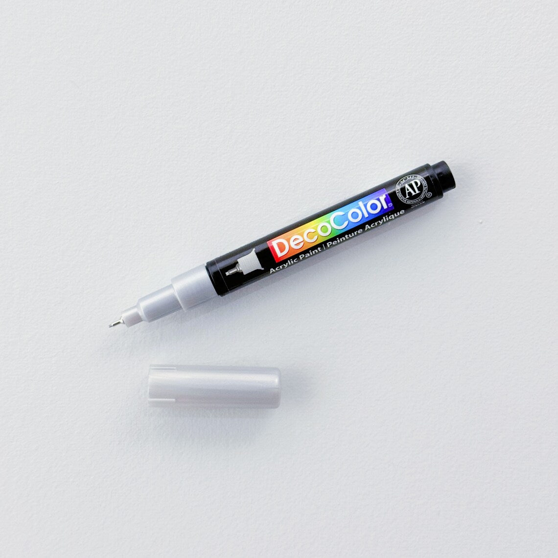 Marvy Uchida DecoColor Acrylic Extra Fine Tip Markers, Color Black, White, Gold, and Silver