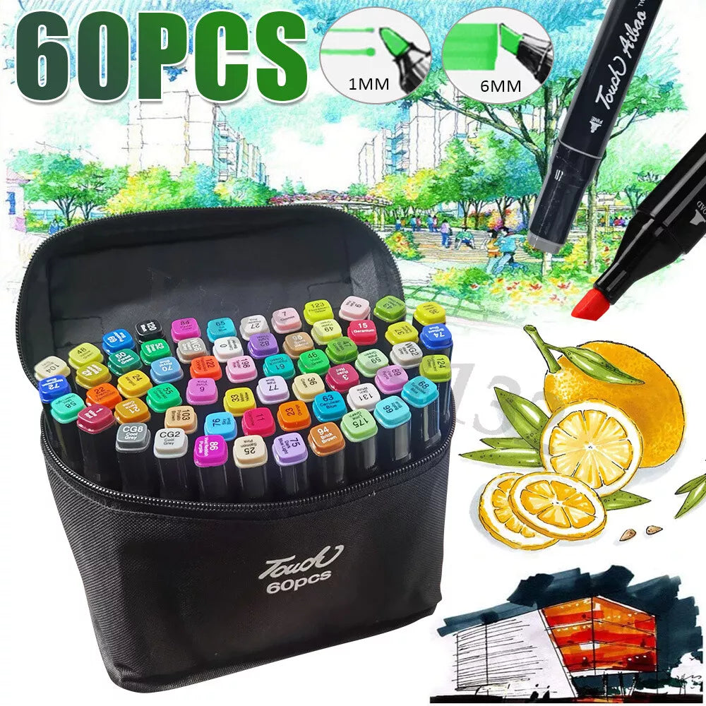 Like it Artist Alcohol Based Ink Colors Dual Tip Marker Set 60
